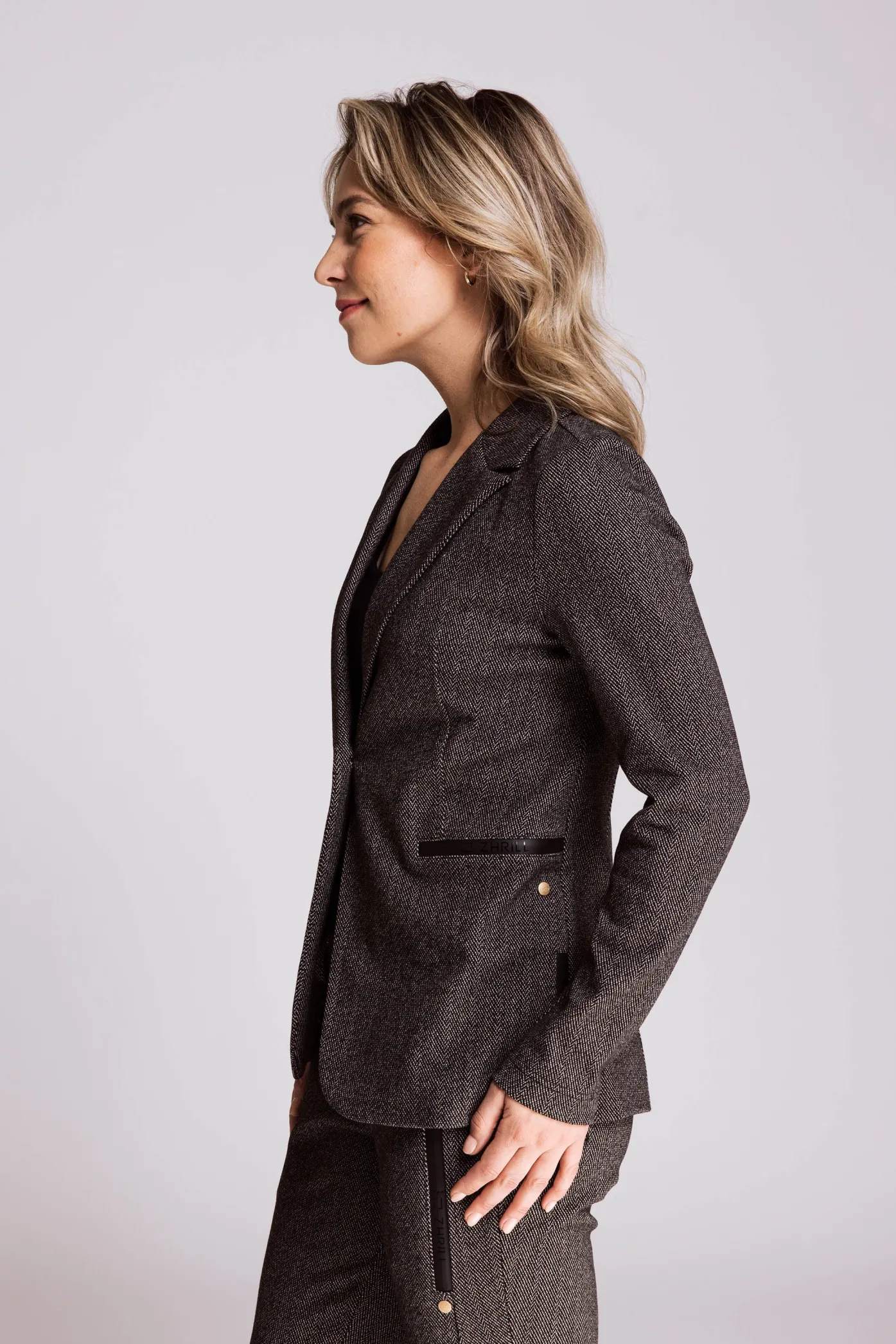 Damen Zhrill Blazer*ZHSALMA LONG HERRINGBONE