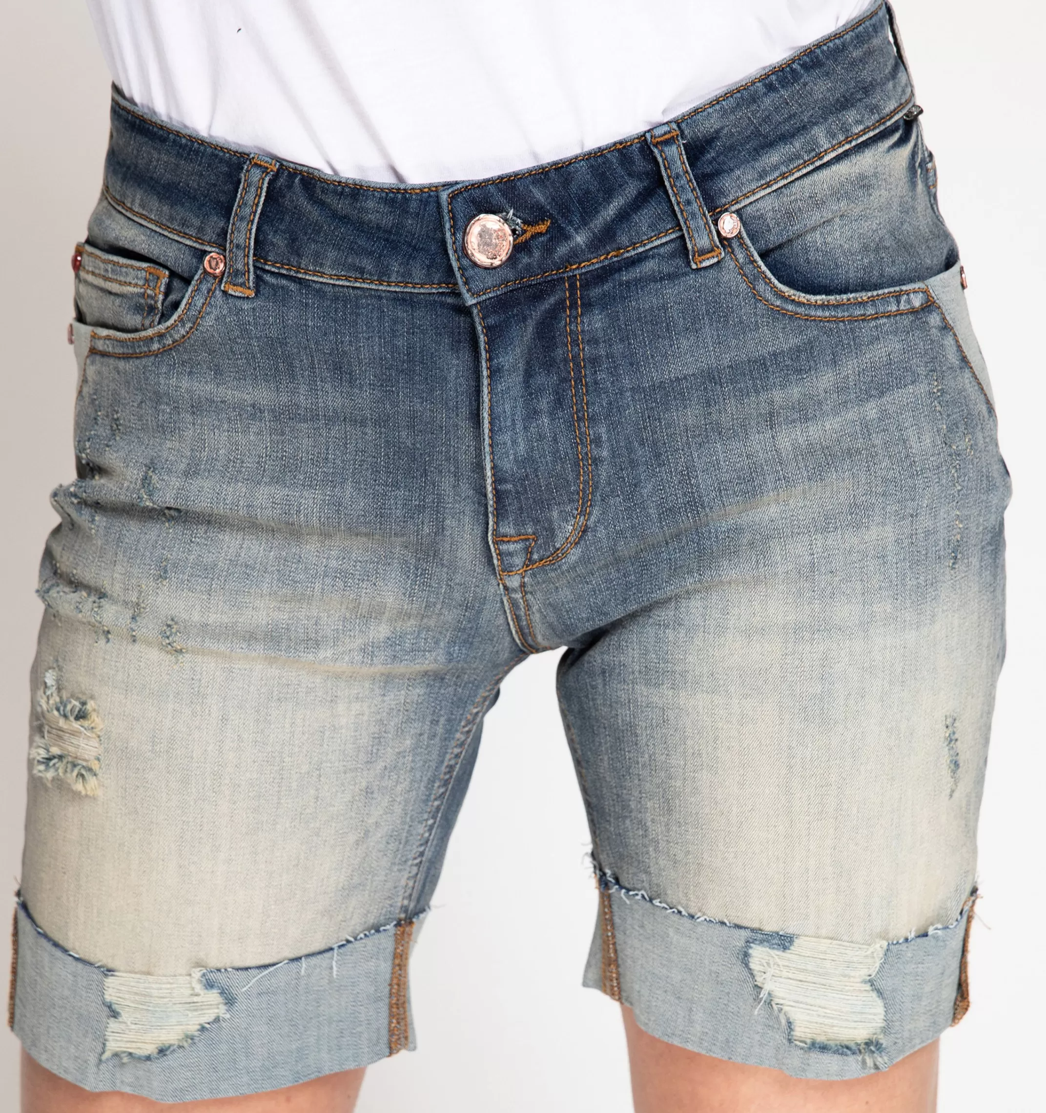 Zhrill Shorts<Damen Jeans Short Nova Used Look In Dark Grey Dunkelgrau
